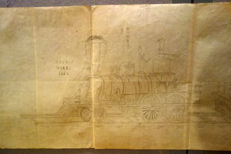 Train drawing (Norris Works 1853), view 2 - Sanada Treasure Museum - DSC09693