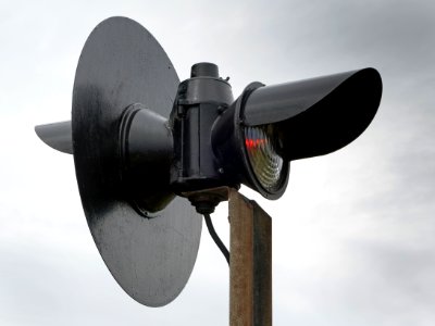 Train signal at level crossing Gåseberg 4