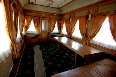 Train carriage interior - Historical exhibition of railway rolling stock in Kyiv 23