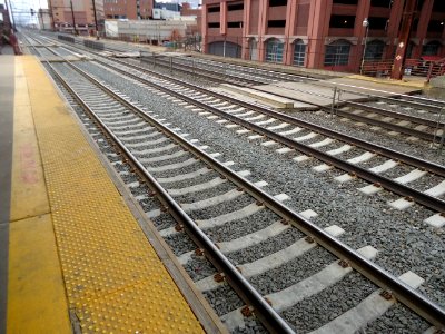 Train tracks at New Brunswick NJ train station