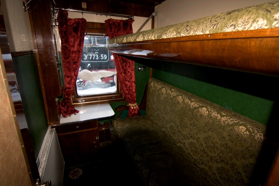 Train carriage interior - Historical exhibition of railway rolling stock in Kyiv 2