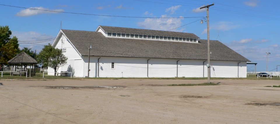 Trego County fairgrounds exhibit bldg from SW 3