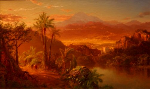 Travelers in a Tropical Landscape by Louis Rémy Mignot, 1861