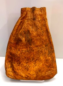 Traveling bag, Eskimo, Greenland, collected by Robert Peary, sealskin - Native American collection - Peabody Museum, Harvard University - DSC06086