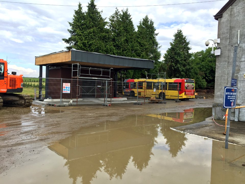Travaux au dépôt de Bus de Nalinnes 2