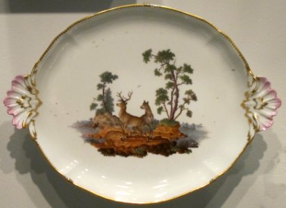Tray from German hard-paste porcelain breakfast set, c. 1765, Berlin, Honolulu Museum of Art