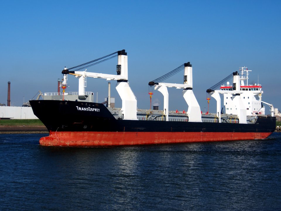 TRANSOSPREY, IMO 9213090, General cargo vessel registered in Gibraltar, at locks of IJmuiden, Port of Amsterdam, pic3