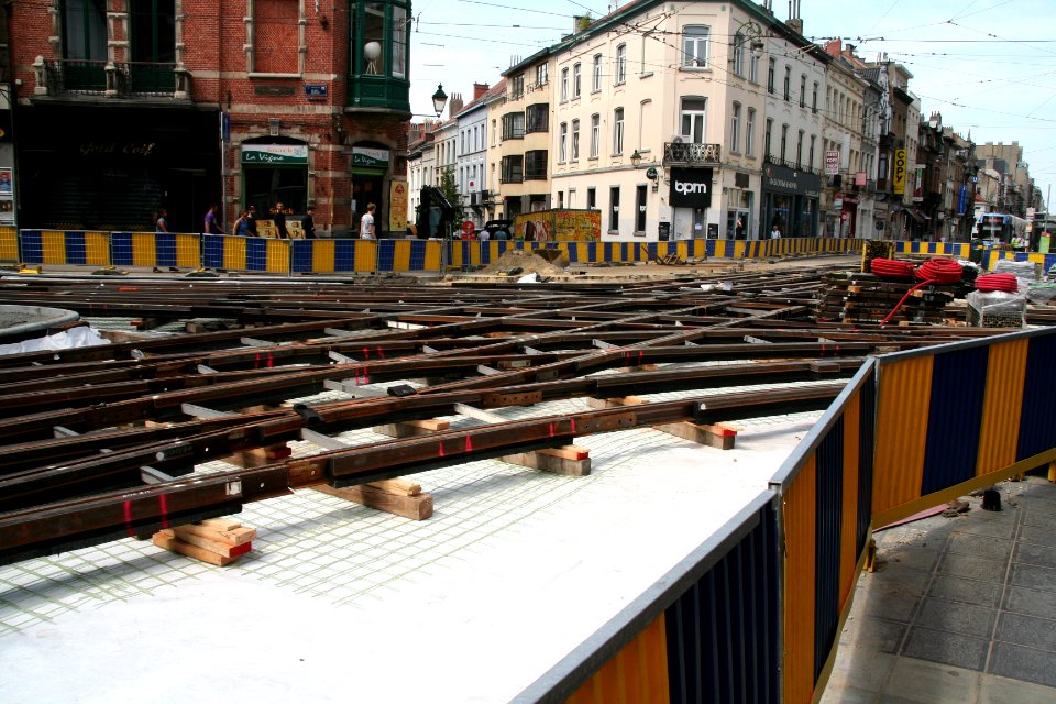 Travaux de la STIB le 21 juillet 2016 - Chaussée de Charleroi à Bruxelles