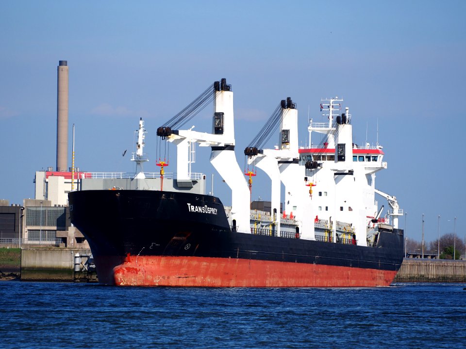 TRANSOSPREY, IMO 9213090, General cargo vessel registered in Gibraltar, at locks of IJmuiden, Port of Amsterdam, pic1