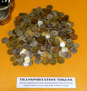 Transportation tokens - San Francisco Cable Car Museum - San Francisco, CA - DSC04022