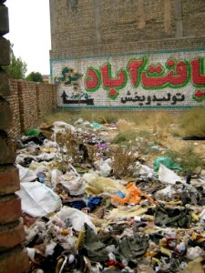 Trash behind wall - Aliev st - Nishpur 3