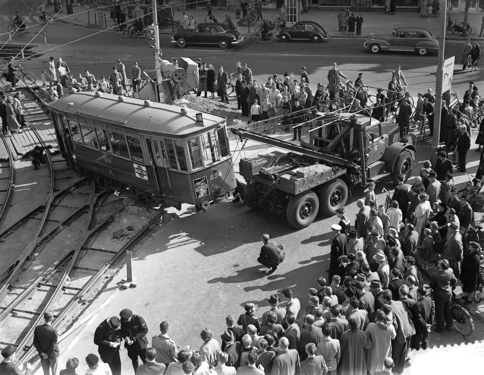 Tram ontspoord op Leidse Plein, Bestanddeelnr 906-0273