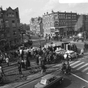 Tram tegen vrachtauto te Rotterdam, overzicht, Bestanddeelnr 919-1349