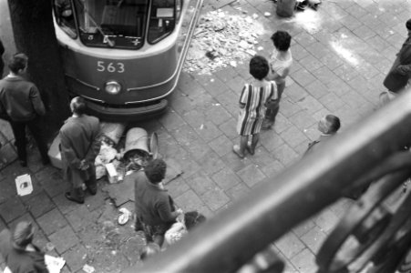 Tram tegen bomen in Sarphatistraat. Overzicht, Bestanddeelnr 912-8628