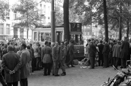 Tram tegen bomen in Sarphatistraat, Bestanddeelnr 912-8627