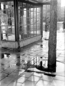 Tramhalte op een regenachtig Roelof Hartplein te Amsterdam, Bestanddeelnr 189-1341