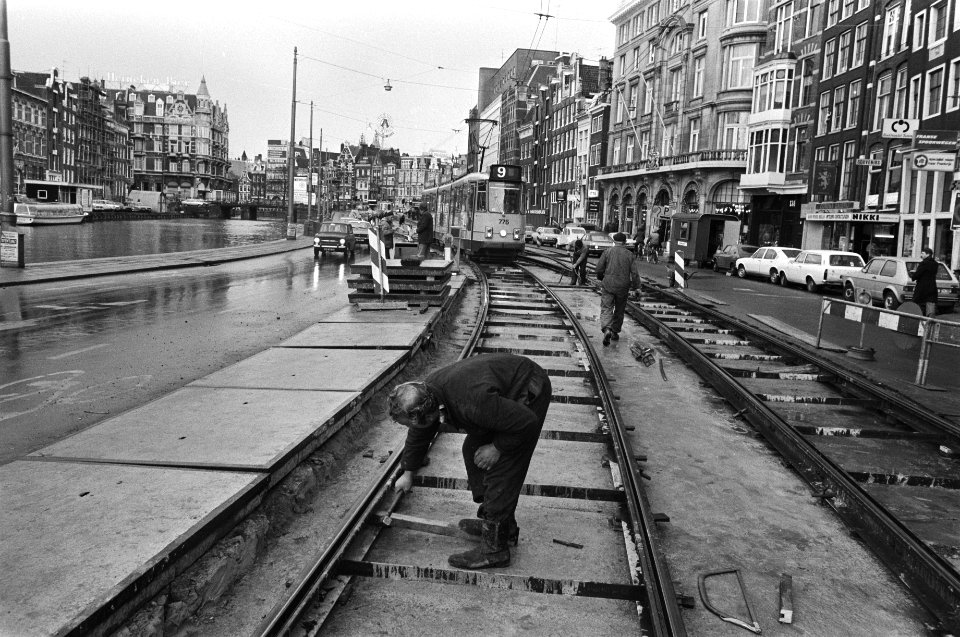 Trambaanverhoging op Rokin, Amsterdam overzicht werkzaamheden, Bestanddeelnr 928-9010