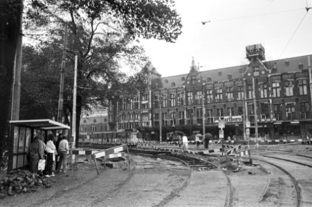 Tramrails aan linkerkant voor CS Amsterdam wordt vernieuwd, Bestanddeelnr 931-6818
