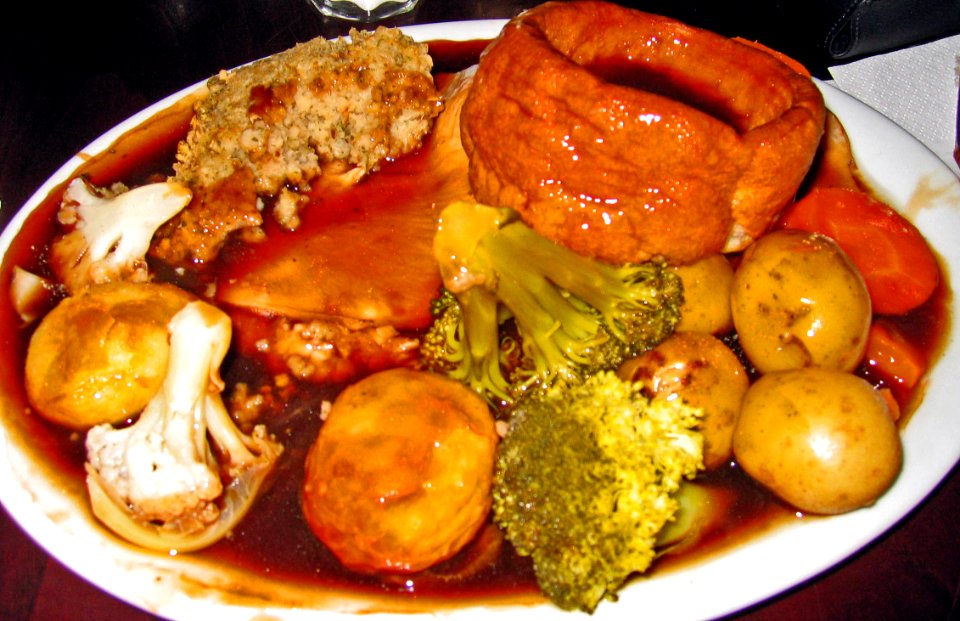 Traditional Sunday dinner, England