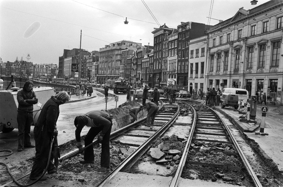Trambaanverhoging op Rokin, Amsterdam overzicht werkzaamheden, Bestanddeelnr 928-9009