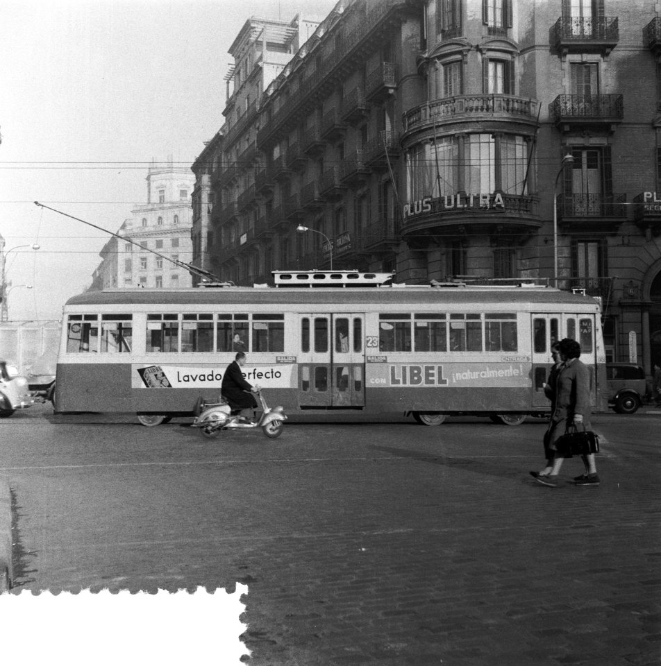Tramstaking in Barcelona (tramboycot door bevolking), Bestanddeelnr 908-2744
