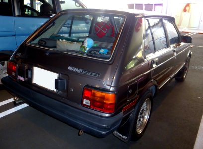 Toyota starlet SE (KP61) at night rear