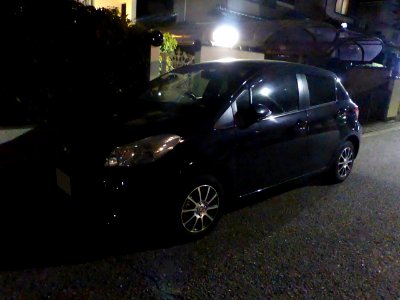 Toyota Vitz Jewela (XP130) at night front