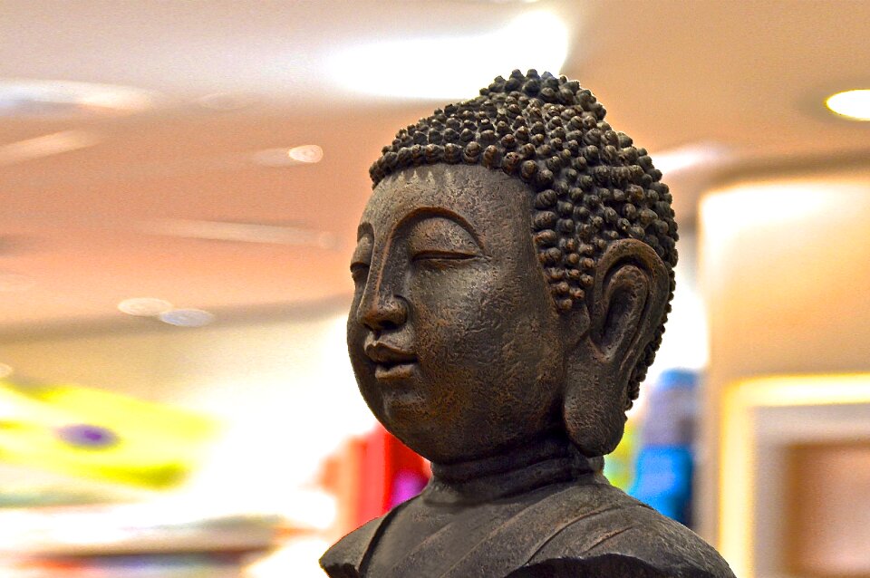 Bust bronze sculpture asia