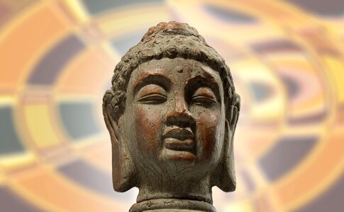 Bust bronze sculpture asia