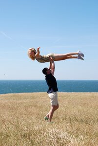 Flying pose couple