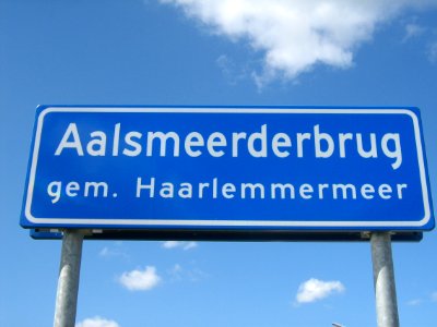 Town sign Aalsmeerderbrug Netherlands photo