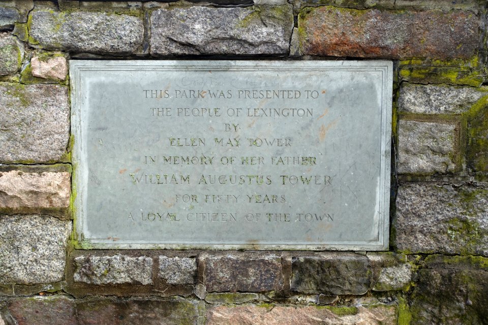 Tower Park inscription - Lexington, MA - DSC04456