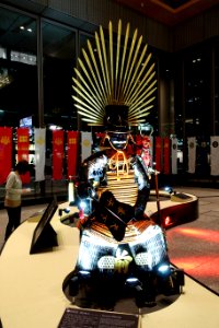 Toyotomi Hideyoshi armor (replica) - Siege of Osaka Quadricentennial, Yukimura Sanada and Sengoku Samurai Warriors - Marunouchi Building, Tokyo, Japan - DSC01662