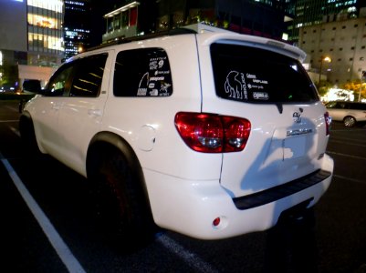 Toyota SEQUOIA II SR5 at night rear