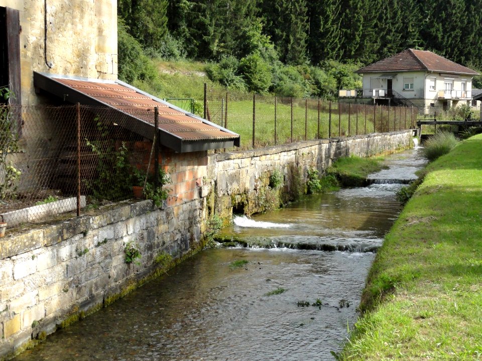 Trémont-sur-Saulx (Meuse) ruisseau Saint-Sébastien, roue du moulin