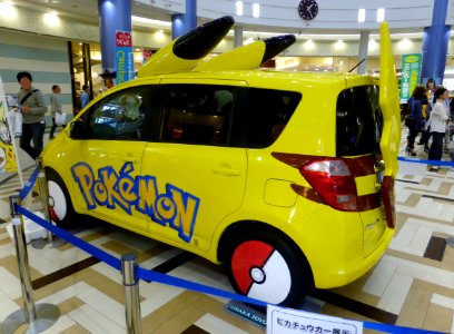 Toyota Ractis (CP100) as Pikachu car rear