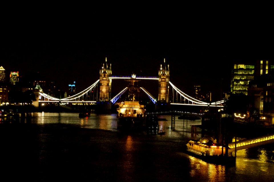 Tower Bridge by night from London Bridge 2013