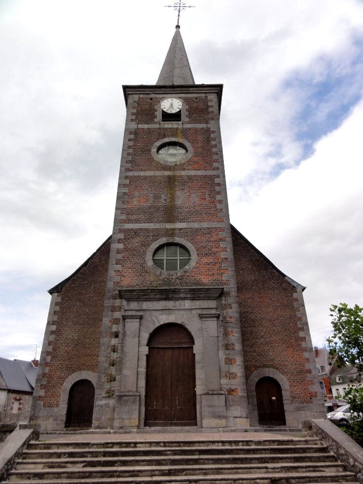 Trélon (Nord, Fr) église, la façade