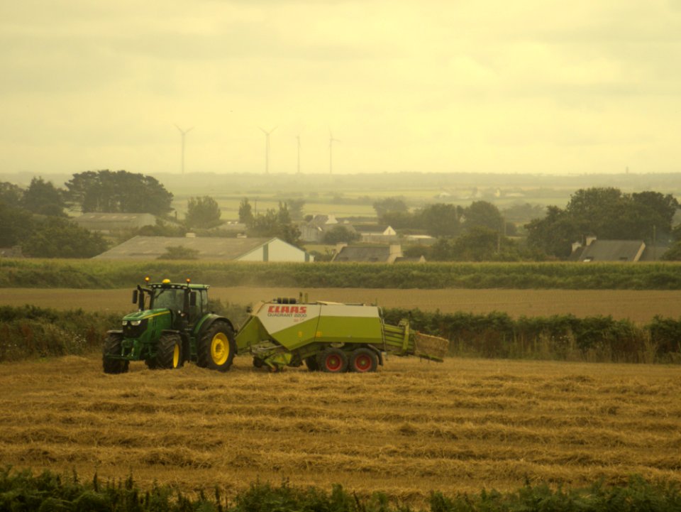 Tractor with baler