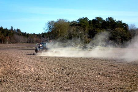 Tractor using a cultipacker in Gåseberg 8