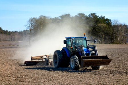 Tractor using a cultipacker in Gåseberg 7