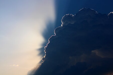 Thunderstorm sunbeam rays photo