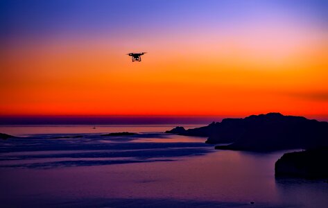 Ocean dusk colorful photo