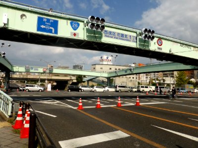 Traffic stop by Osaka Marathon 2013