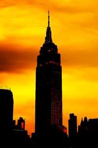 Silhouette sunset new york city photo