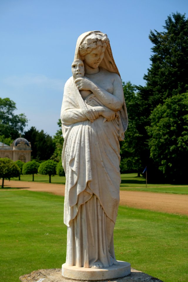 Tragic Comedy, early to mid 1800s, marble - Wrest Park - Bedfordshire, England - DSC08285