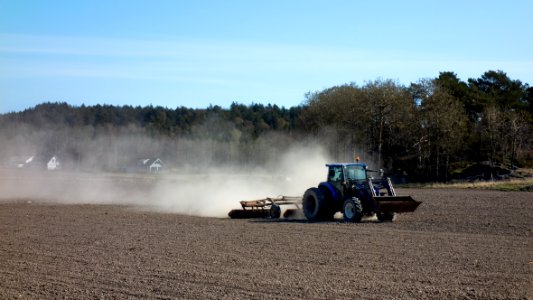 Tractor using a cultipacker in Gåseberg 1 photo
