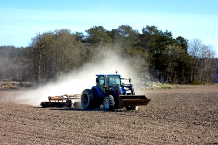 Tractor using a cultipacker in Gåseberg 5