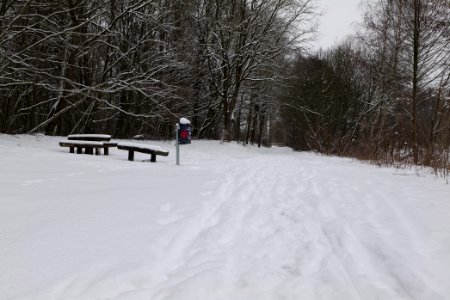 Track along Havelkanal in Hennigsdorf with snow 2021-02-09 02