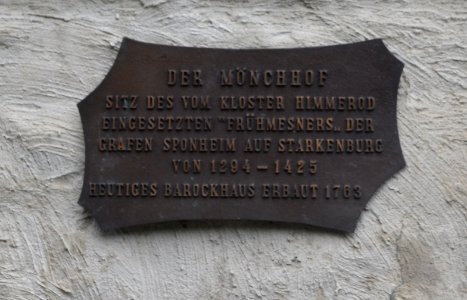 Traben, Mönchhof, Tafel